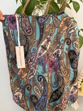 Karma Highway NWT Bohemian Paisley Tote Bag Rope Handles